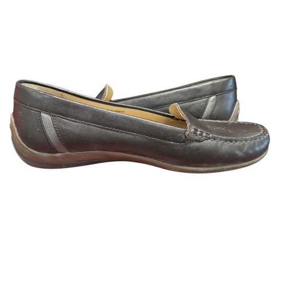 Geox Respira Womens Preppy Career Loafers Brown Moc Croc Leather Size 8 Slip On - Picture 8 of 10